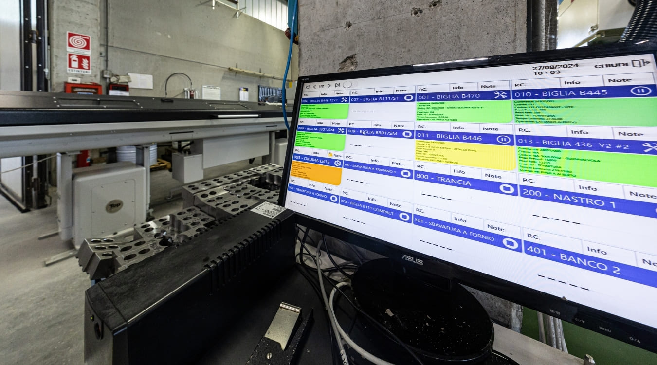 Monitoraggio officina meccanica di precisione